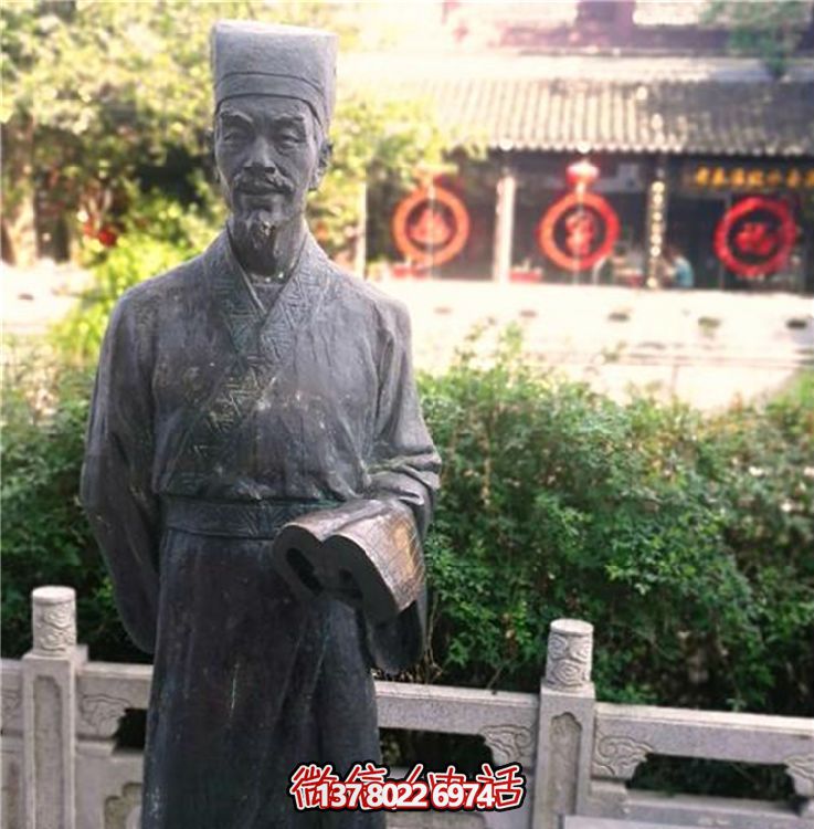 玻璃鋼仿古銅雕塑，為校園景區(qū)增添古代人物風(fēng)采