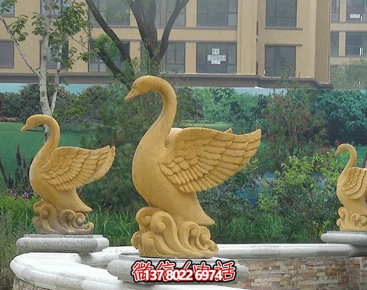 精美天鵝雕塑，唯美別墅景觀裝飾