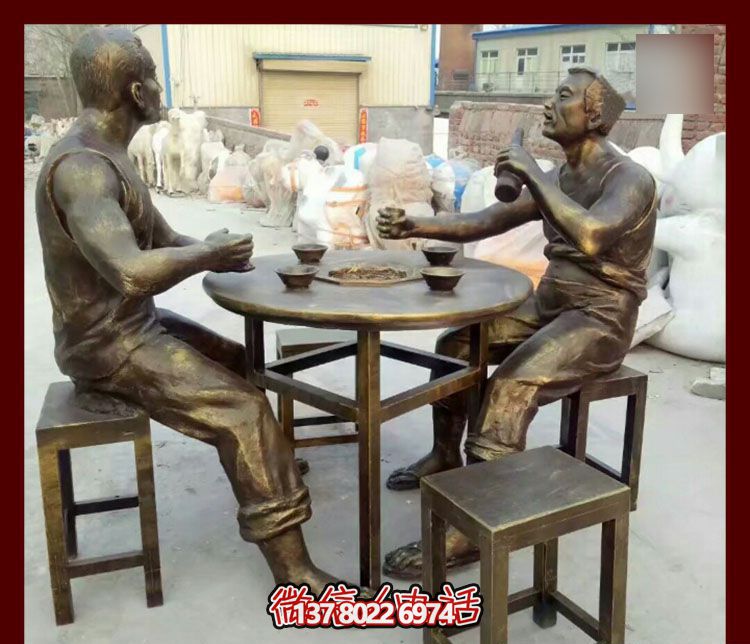傳承文化，融入雕塑，銅雕人物給你一個古典的庭院別墅