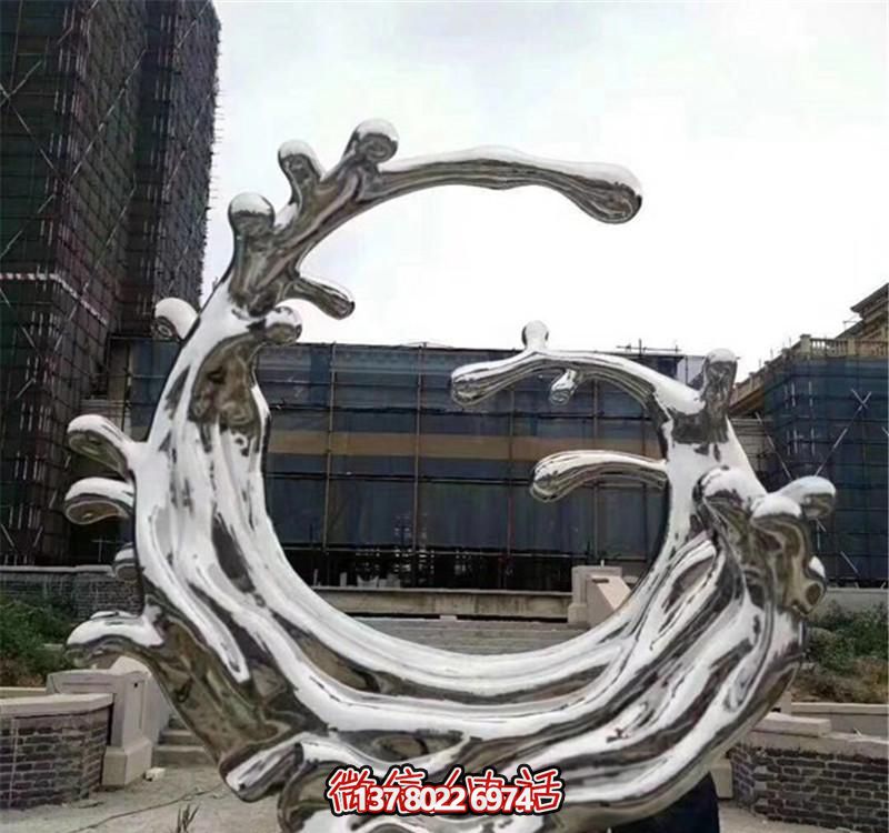 精美不銹鋼浪花雕塑，點綴小區(qū)裝飾