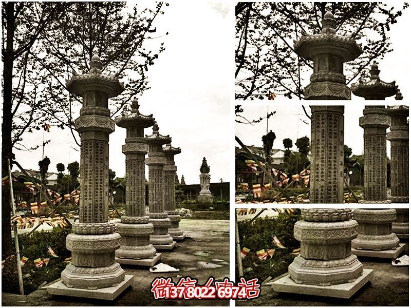 大理石經(jīng)幢，傳承歷史文化，融園林、寺院、刻字于一體