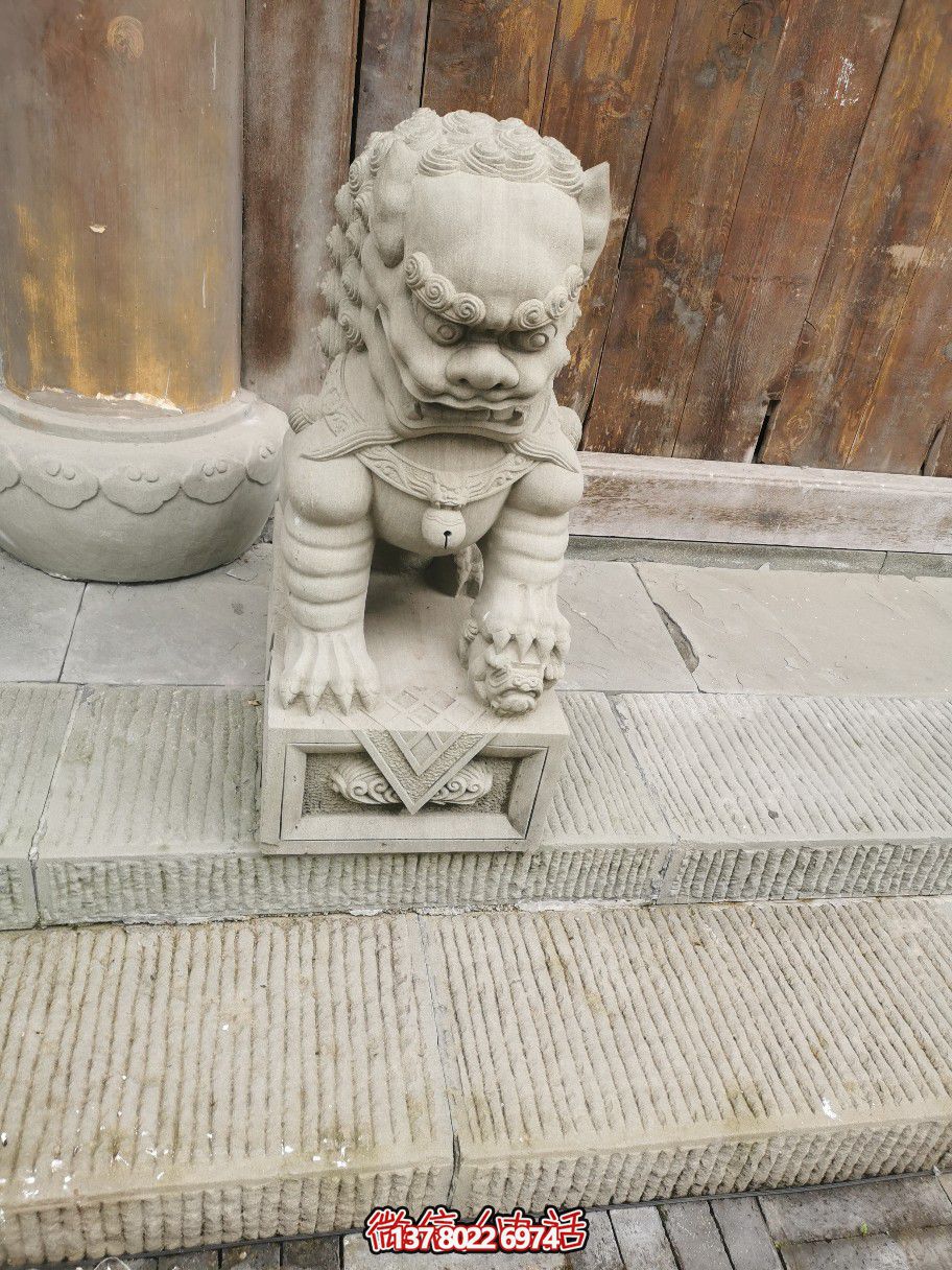 大理石石雕獅子雕塑，完美裝點庭院門口