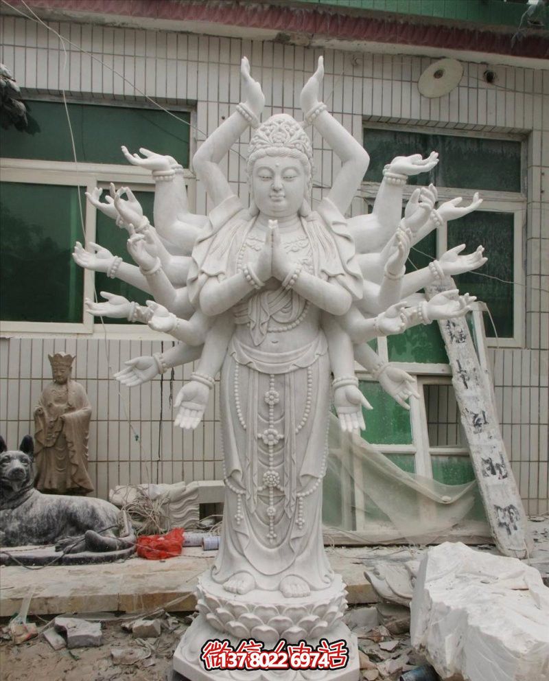 神圣祈禱——漢白玉千手觀(guān)音石雕雕塑 神圣祈禱——漢白玉千手觀(guān)音石雕雕塑