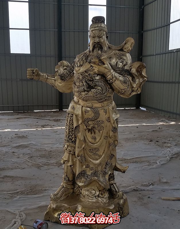 開業(yè)大吉，關(guān)公佛像黃銅雕塑，招財(cái)進(jìn)寶