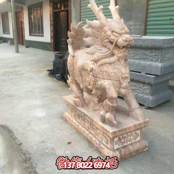 高端定制大理石石雕獅子雕塑，裝點大型庭院、別墅、門口，招財又安全