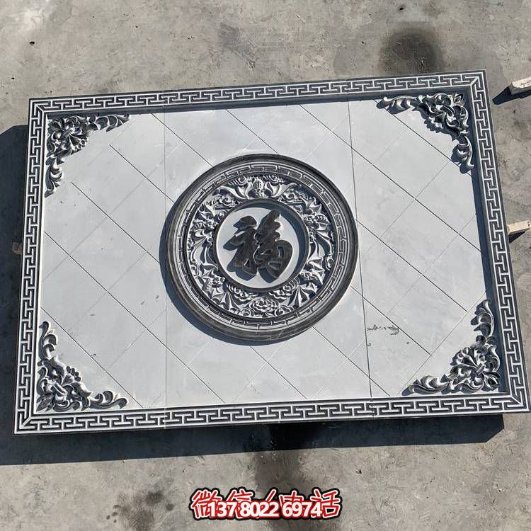 黃色沙巖浮雕影壁，景觀背景雕塑