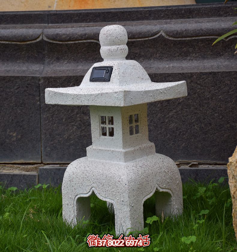 太陽能石燈，復古中式裝飾戶外景觀燈