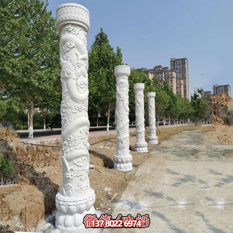 傳統(tǒng)文化靈魂，中國龍紋大理石柱雕刻景觀擺放
