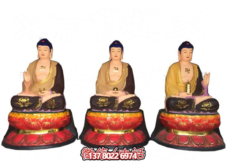 玻璃鋼仿真彩繪如來佛祖供奉雕塑，擁有神秘而又寧靜的氣息