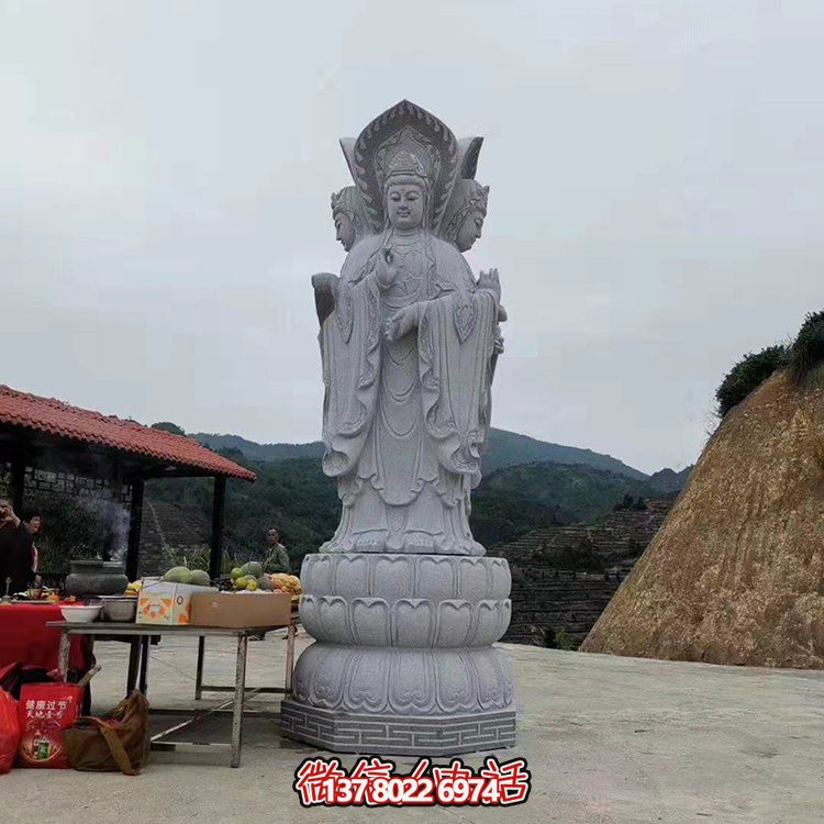 現(xiàn)代藝術(shù)石雕觀音雕塑，融入園林景觀的瑰麗大理石家園
