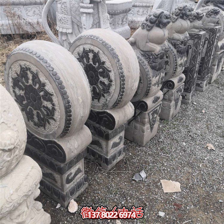 抱鼓石，青石仿古門墩
